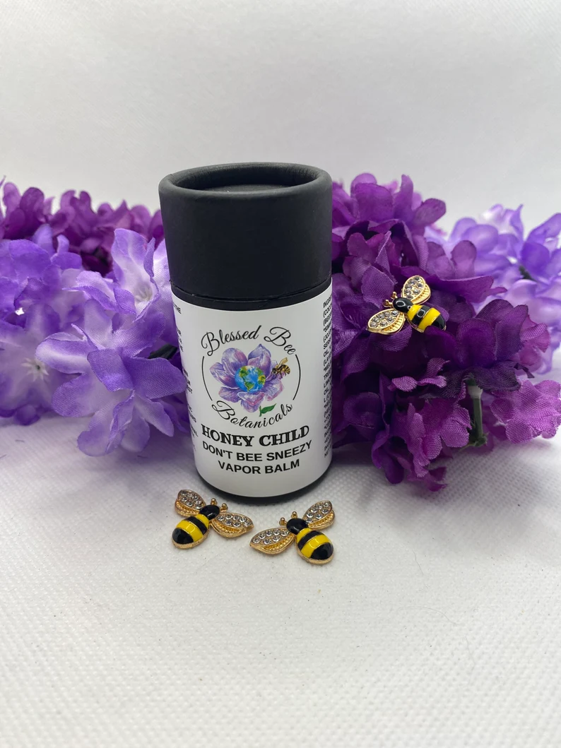 Bálsamo de vapor Don't Bee Sneezy | Alivio orgánico para el resfriado y las alergias para niños 
