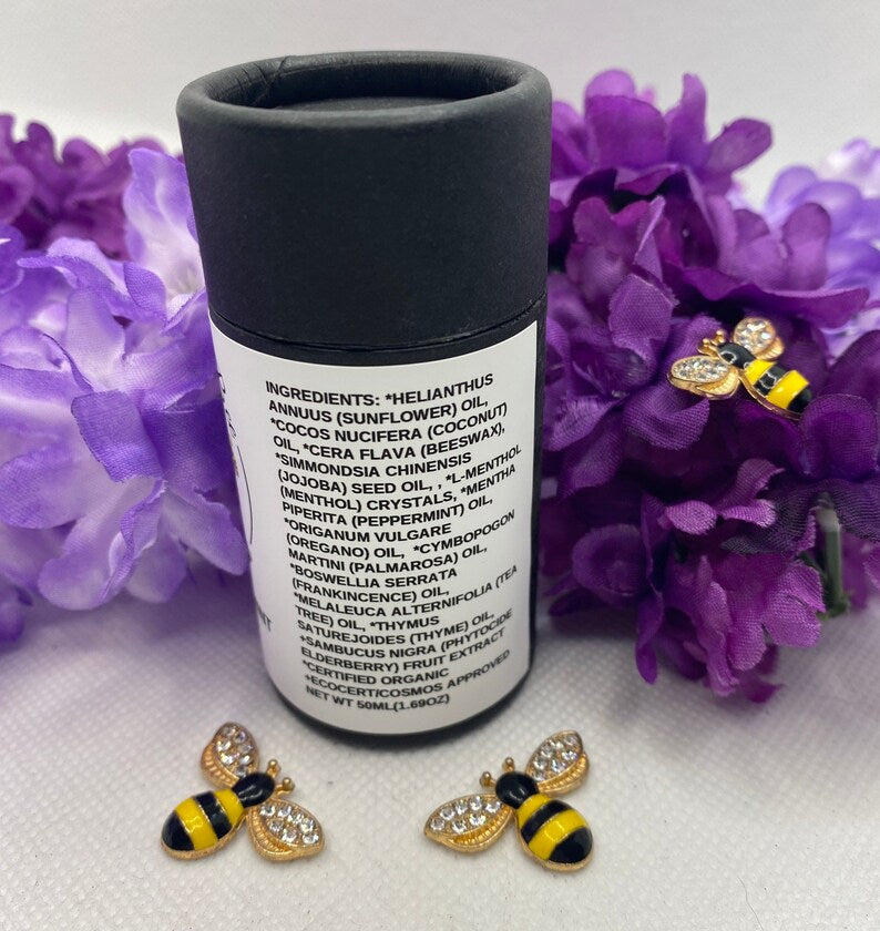 Baume pour les pieds à la menthe poivrée | Baume à la cire d&#39;abeille biologique