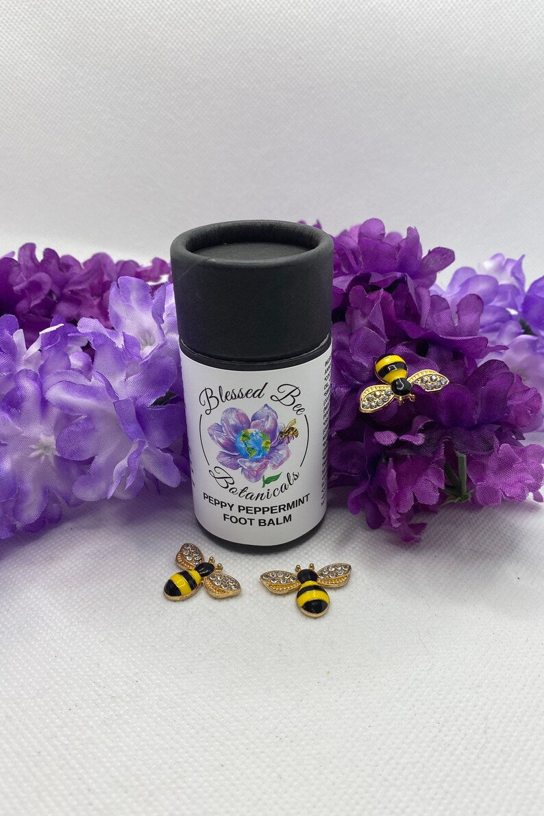 Baume pour les pieds à la menthe poivrée | Baume à la cire d&#39;abeille biologique